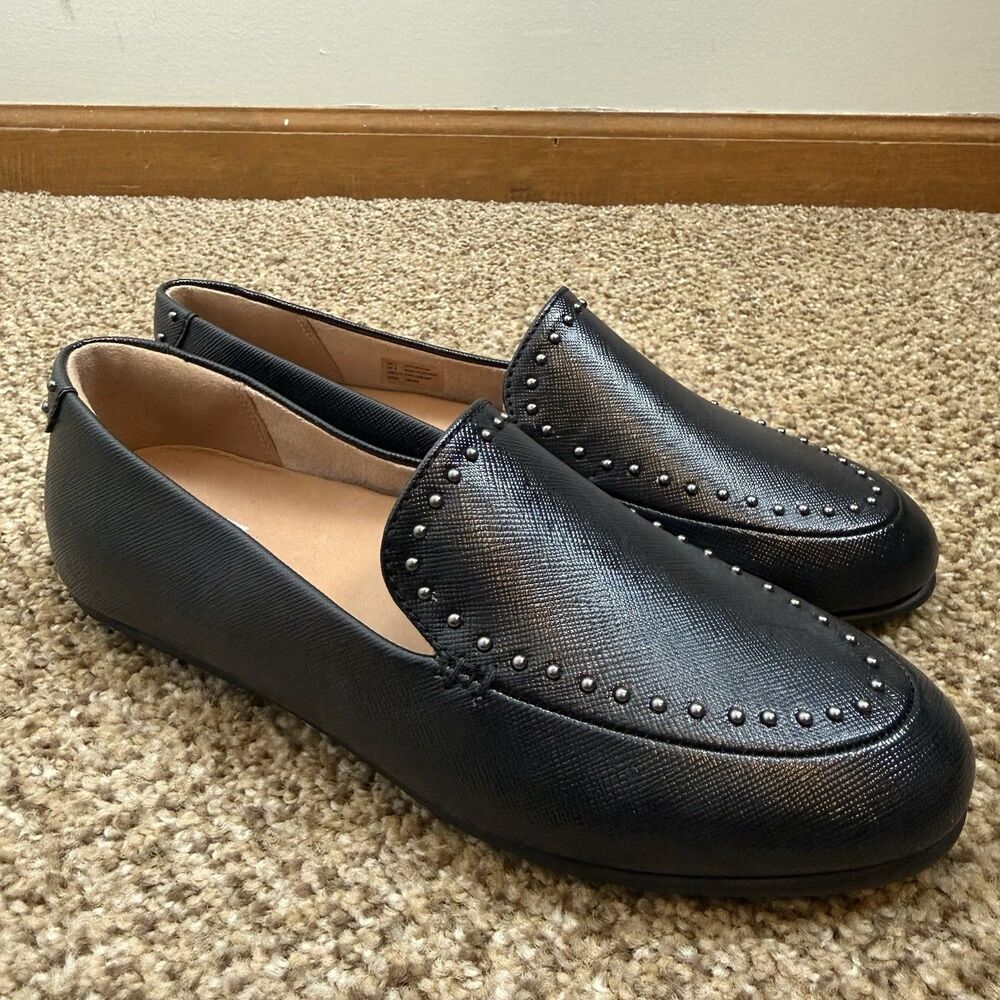 FitFlop Lena Microstud Black Loafers Comfort Slip On Shoes Women’s Size 5 EUC